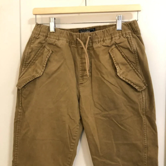 3/$25 ❥ Abercrombie Men's Size S Drawstring  Elastic Cargo Jogger Pants Mustard - Picture 2 of 10